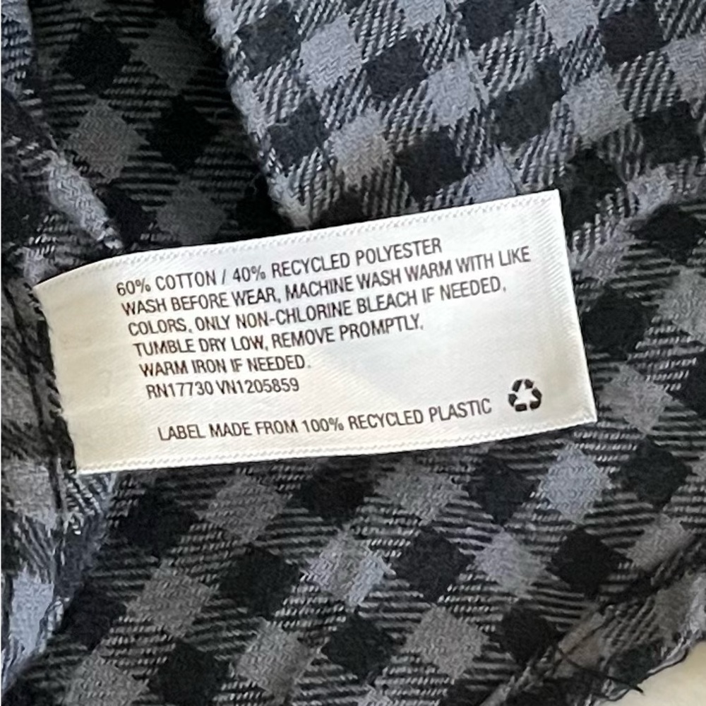 Goodfellow & Co Black and Gray Casual Button Down Long Sleeve Men’s Shirt Sz L - Picture 4 of 7
